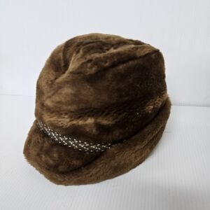 Vintage United Hatters Cap & Millinery Mens Brown Faux Fur Hat M/L Misc0003